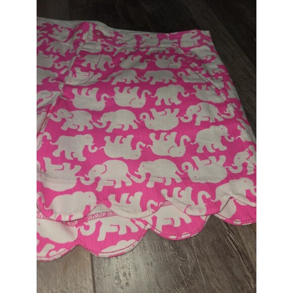 Lilly Pulitzer Buttercup Short Bright Pink white elephant print shorts SZ 4 B13 - Picture 4 of 7